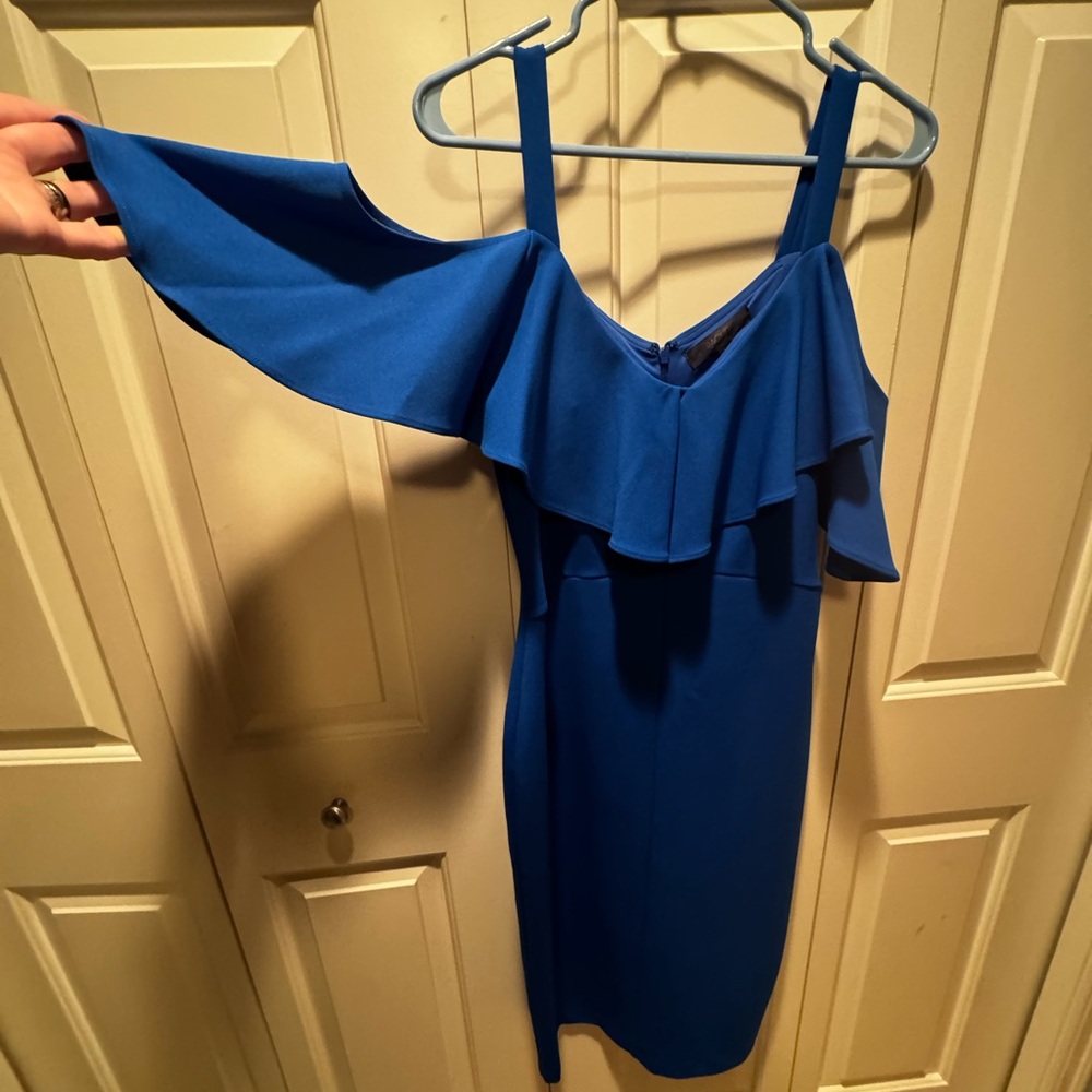 RACHEL Rachel Roy One Shoulder Blue Dress